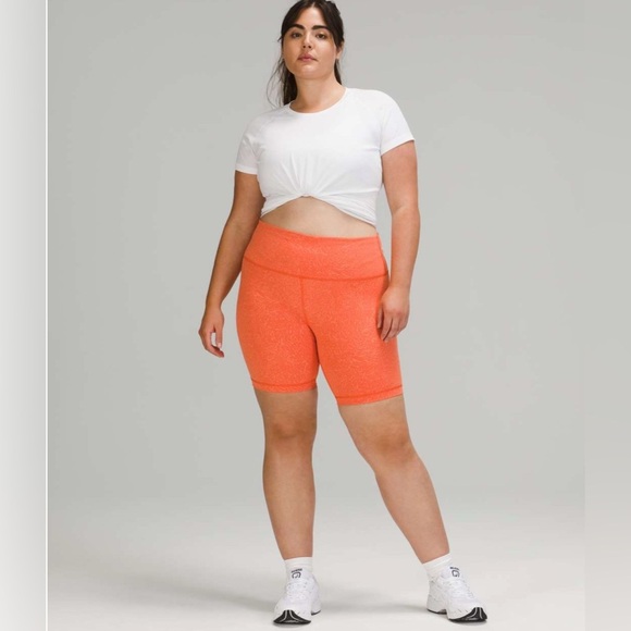 Lululemon Wunder Train High Rise Short Crunch Warm Coral size 10 - Picture 3 of 10